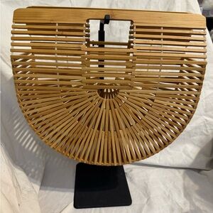 Source Unknown Tan Bamboo Arc Top Handle Satchel